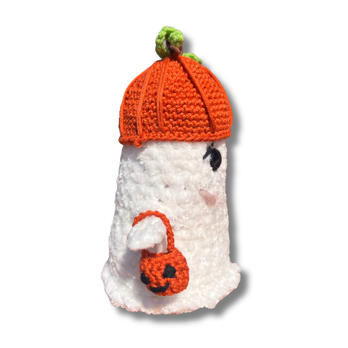 Crochet Jack-o'-Lantern basket for Bella Boo Ghost